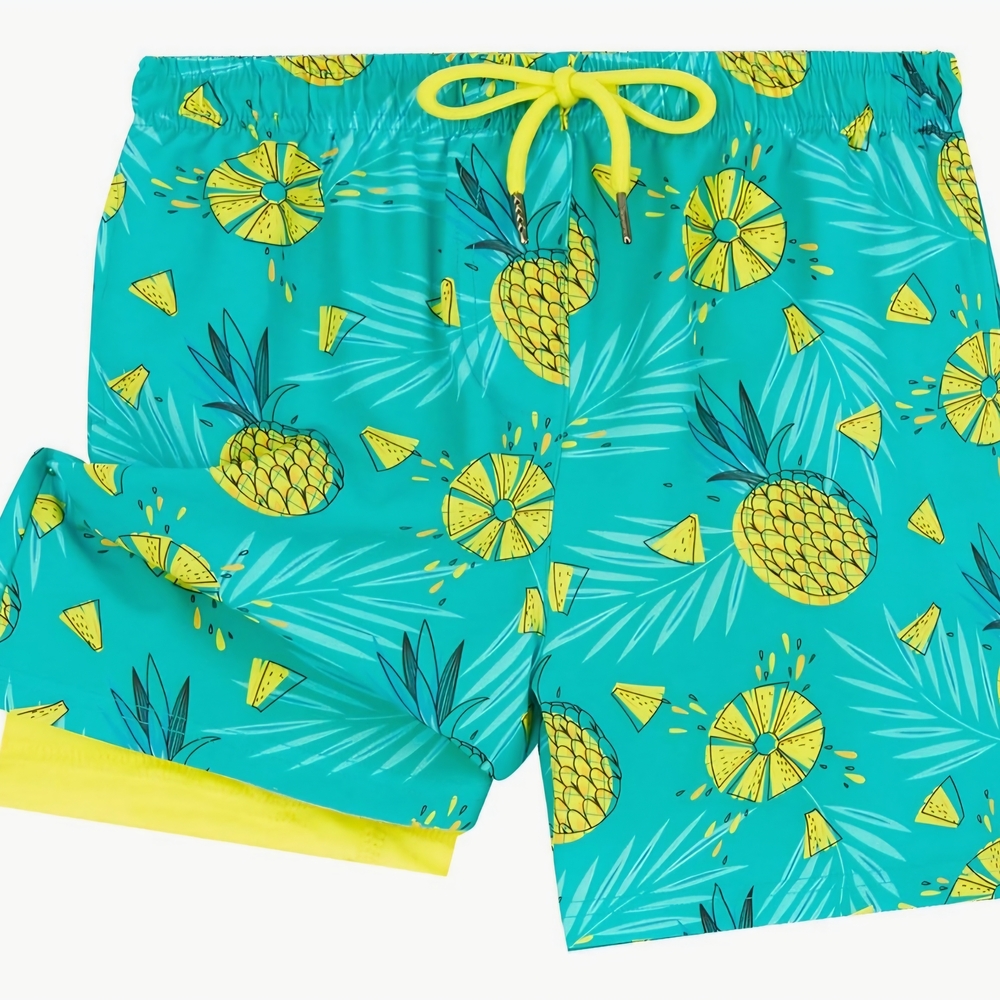 UMELOK Boys Swim Trunks with Compression Liner Bathing Suit Size 10-12years